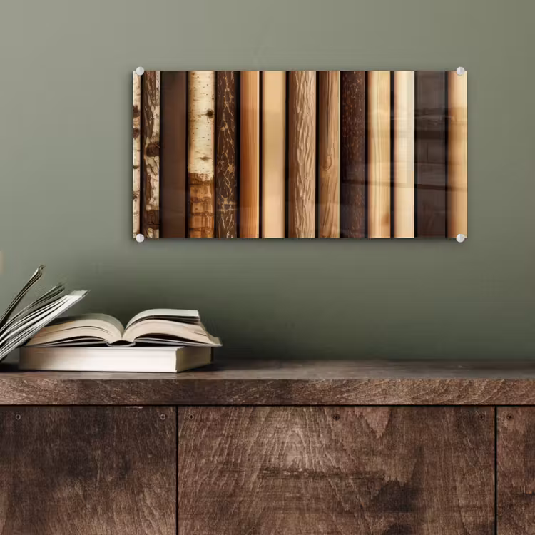 Glas schilderij - Hout - Planken - Natuurlijk — 4