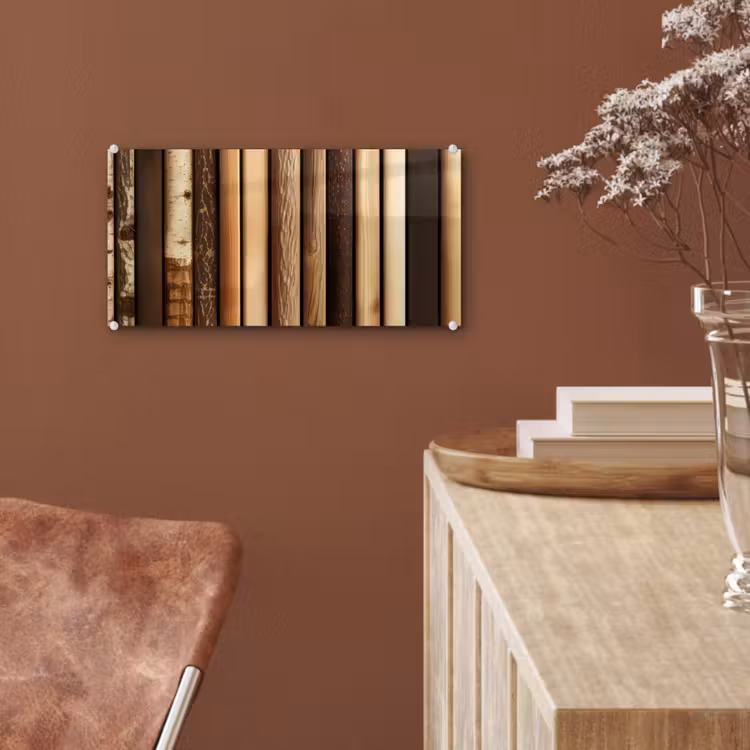 Glas schilderij - Hout - Planken - Natuurlijk — 6