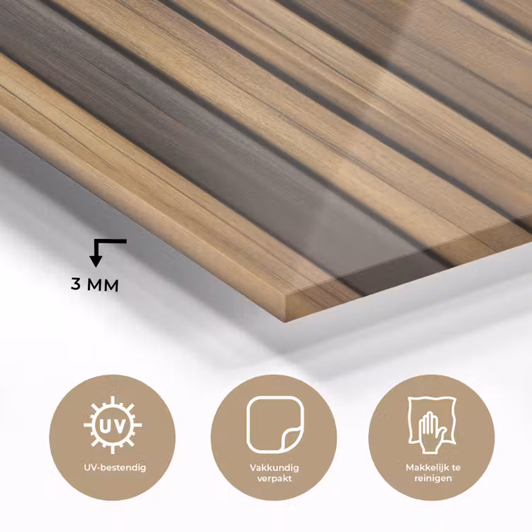 Glas schilderij - Hout - Planken - Natuurtinten — 3
