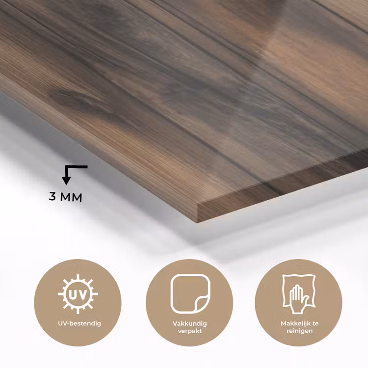 Glas schilderij - Hout - Rustiek - Donkere Planken — 3