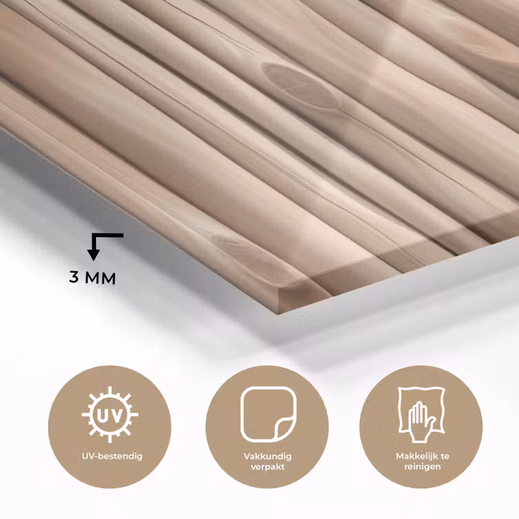 Glas schilderij - Hout - Stam - Lichtbruin — 3