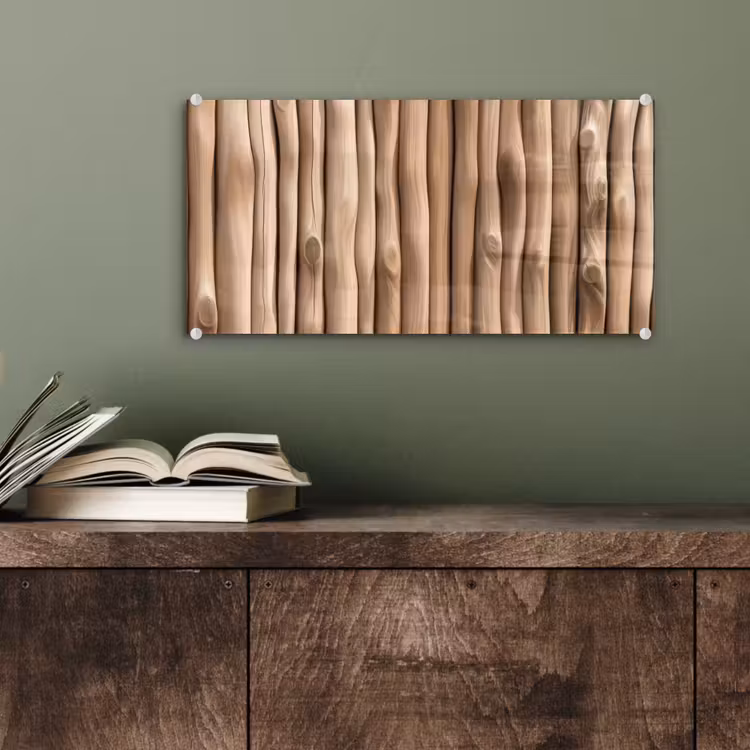 Glas schilderij - Hout - Stam - Lichtbruin — 4