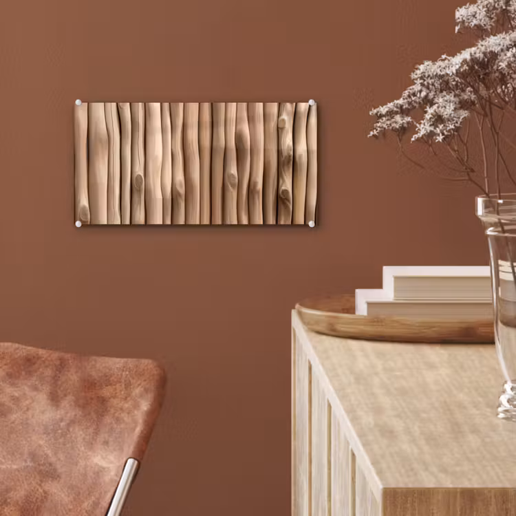 Glas schilderij - Hout - Stam - Lichtbruin — 6