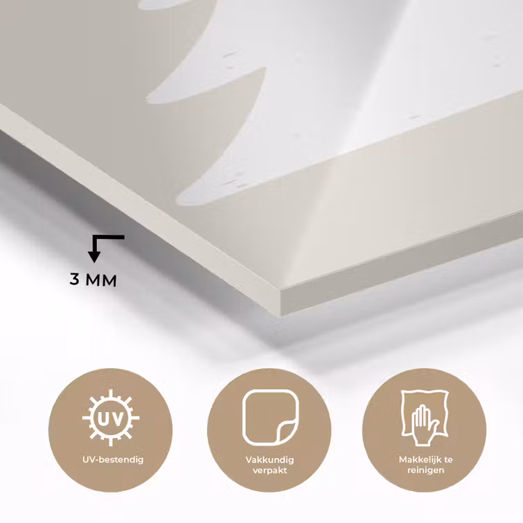 Glas schilderij - Japandi - Kerstboom - Beige - Kerstversiering — 3