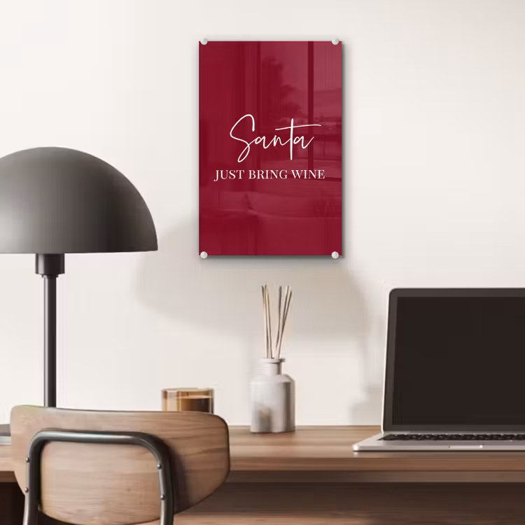 Glas schilderij - Santa - Wine - Rood - Kerst - Kerstman — 7