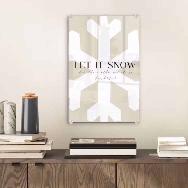 Glas schilderij - Sneeuw - Japandi - Winter - Decoratie — 2