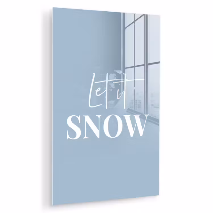 Glas schilderij - Sneeuw - Winter - Blauw - Let it snow — 1