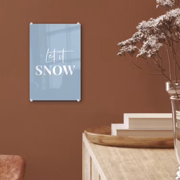 Glas schilderij - Sneeuw - Winter - Blauw - Let it snow — 6