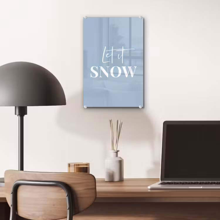 Glas schilderij - Sneeuw - Winter - Blauw - Let it snow — 7