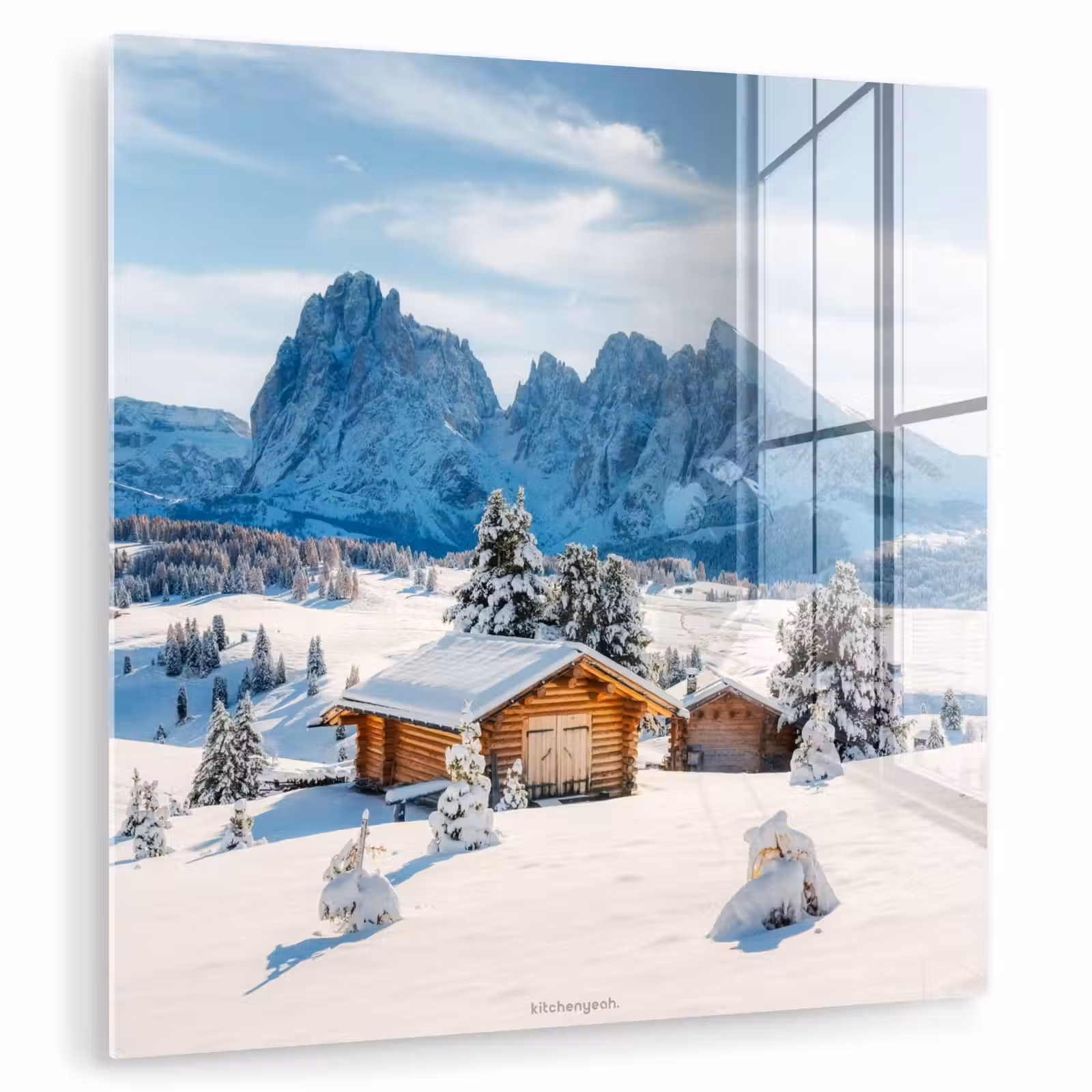 Glas schilderij - Landschap - Winter - Sneeuw — 1
