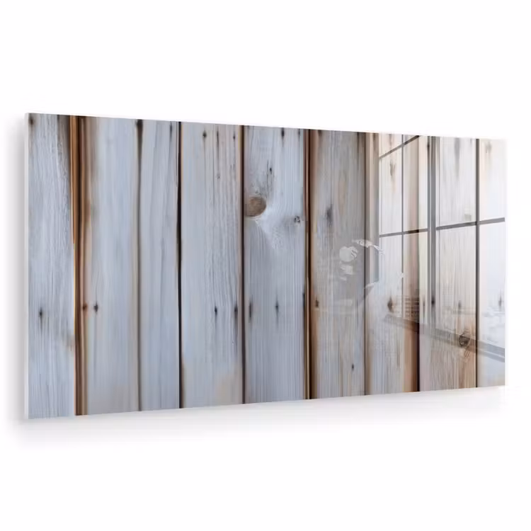 Glas schilderij - Hout - Planken - Verweerd — 1