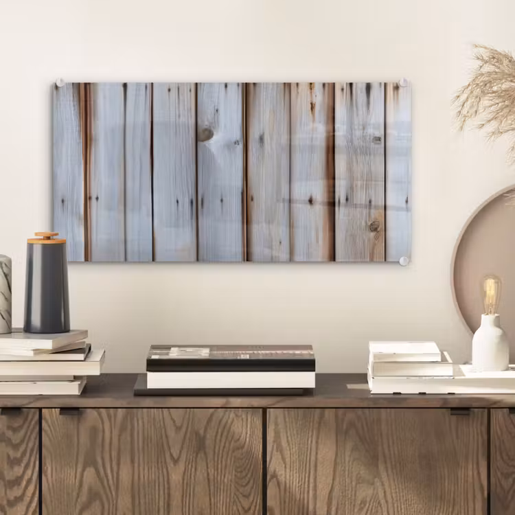 Glas schilderij - Hout - Planken - Verweerd — 2