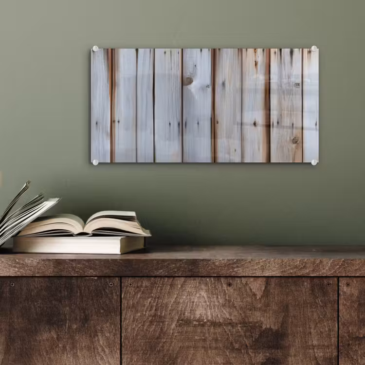 Glas schilderij - Hout - Planken - Verweerd — 4