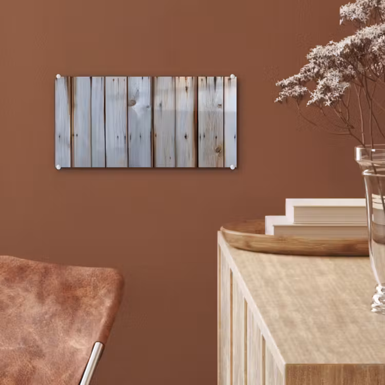 Glas schilderij - Hout - Planken - Verweerd — 6