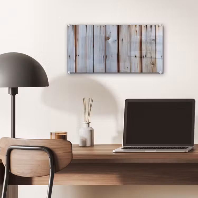 Glas schilderij - Hout - Planken - Verweerd — 7