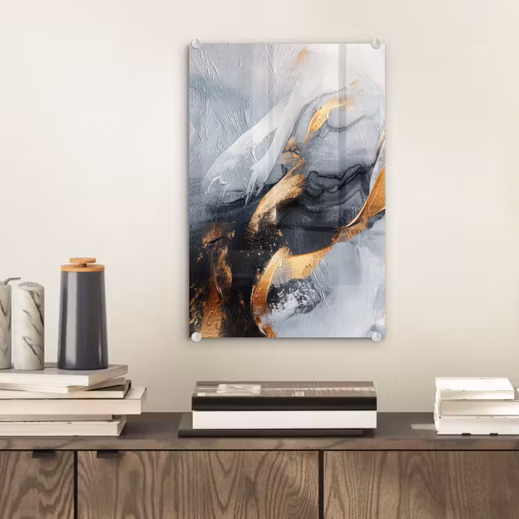 Glas schilderij - Kunst - Goud - Luxe - Abstract - Modern — 2