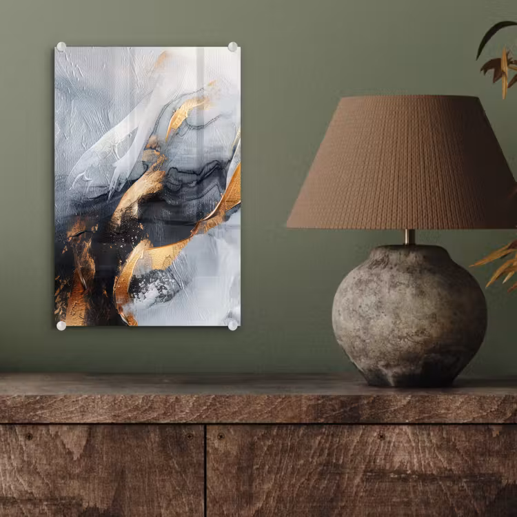 Glas schilderij - Kunst - Goud - Luxe - Abstract - Modern — 4