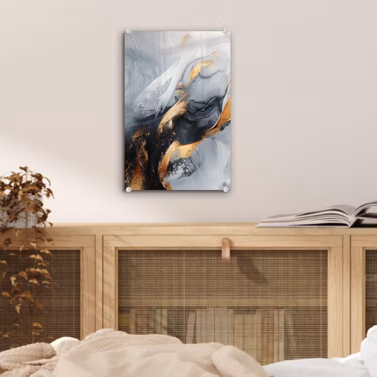 Glas schilderij - Kunst - Goud - Luxe - Abstract - Modern — 5