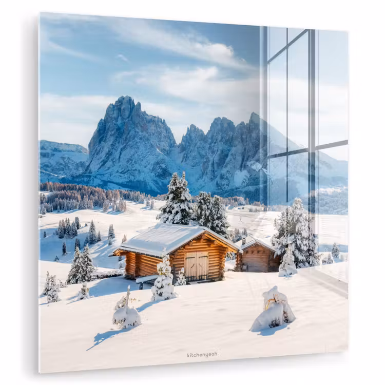 Glas schilderij - Landschap - Winter - Sneeuw — 1