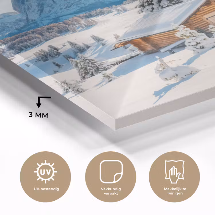 Glas schilderij - Landschap - Winter - Sneeuw — 3