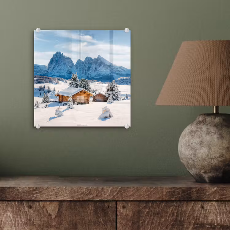 Glas schilderij - Landschap - Winter - Sneeuw — 4