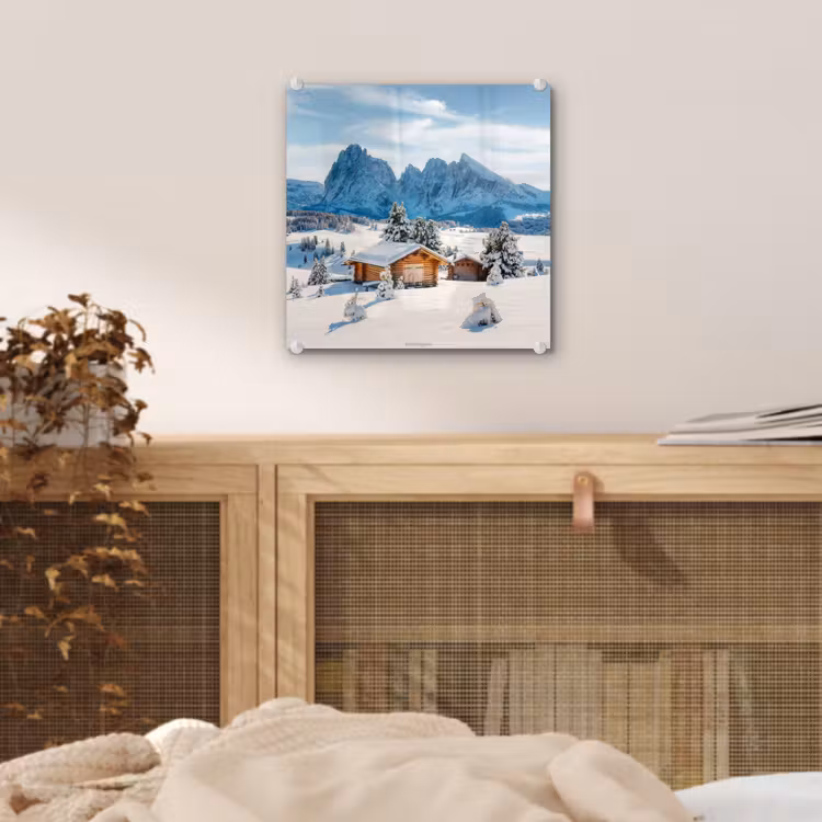 Glas schilderij - Landschap - Winter - Sneeuw — 5