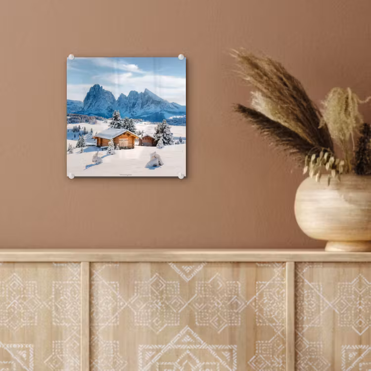 Glas schilderij - Landschap - Winter - Sneeuw — 6