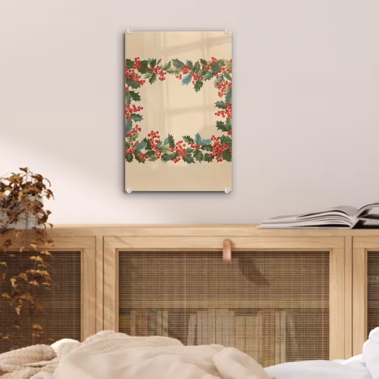 Glas schilderij - Hulstrand - Bessen - Beige — 5