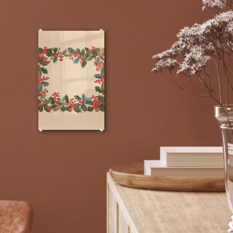 Glas schilderij - Hulstrand - Bessen - Beige — 6