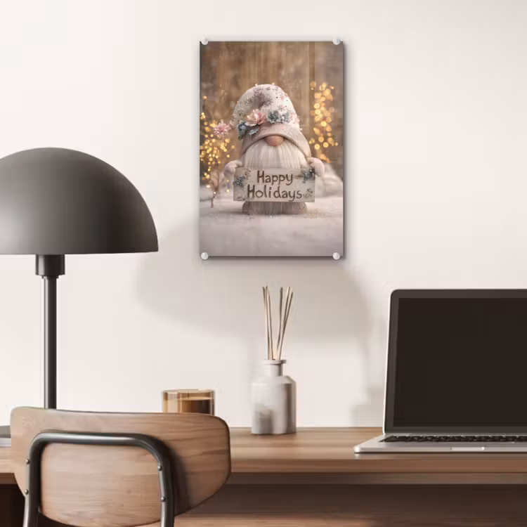 Glas schilderij - Kerst - Gnome - Bord - Kleurrijk — 7