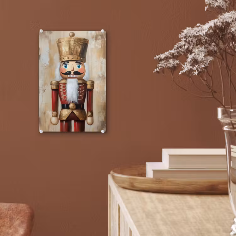 Glas schilderij - Kerst - Poppetje - Abstract — 6