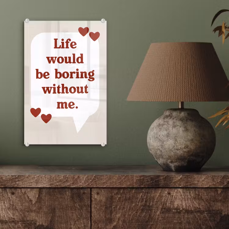 Glas schilderij - Quote - Tekstballon - Hartjes — 4