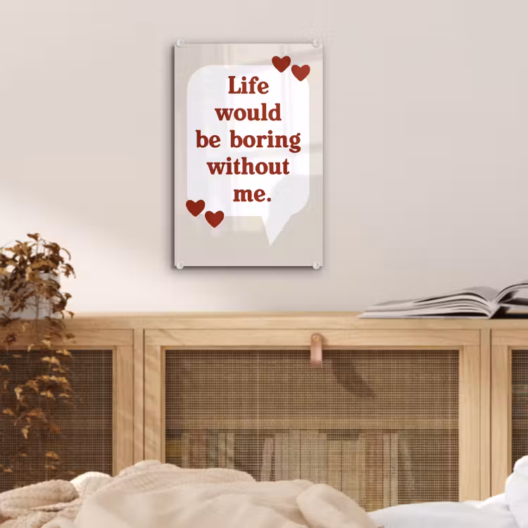 Glas schilderij - Quote - Tekstballon - Hartjes — 5