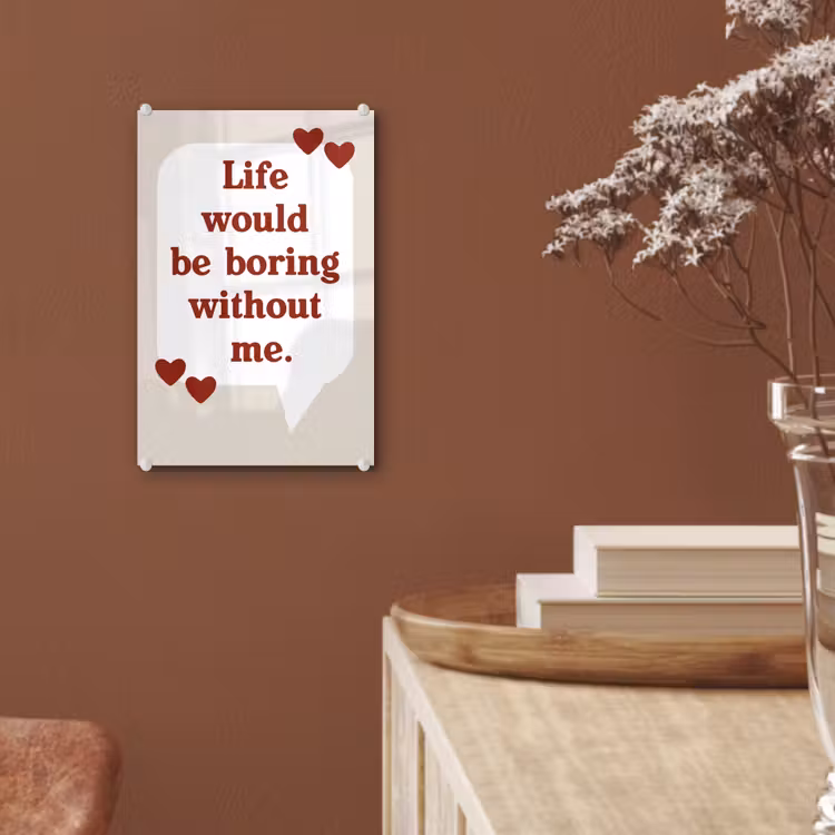 Glas schilderij - Quote - Tekstballon - Hartjes — 6