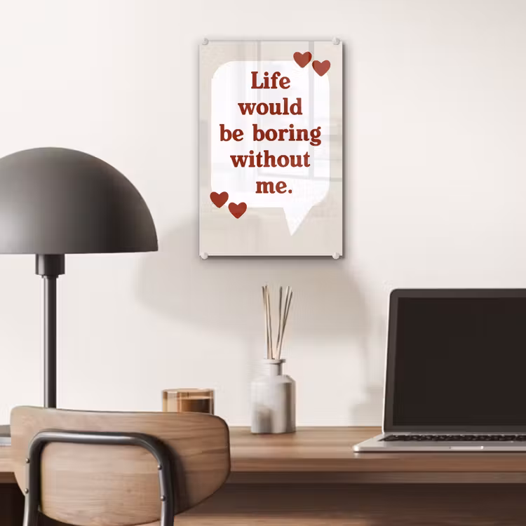 Glas schilderij - Quote - Tekstballon - Hartjes — 7