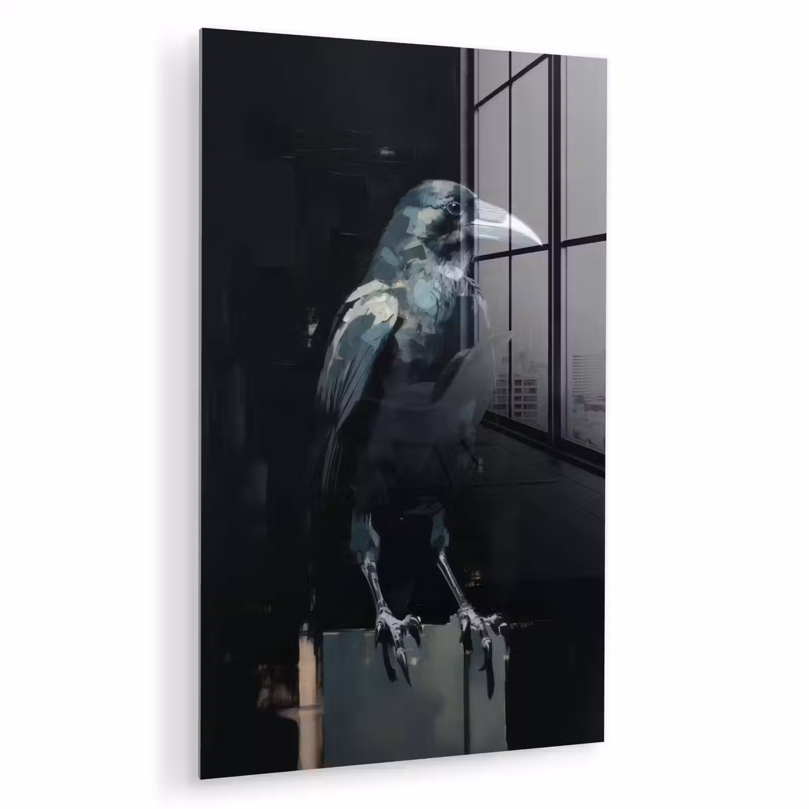 Glas schilderij - Raaf - Vogels - Zwart — 1