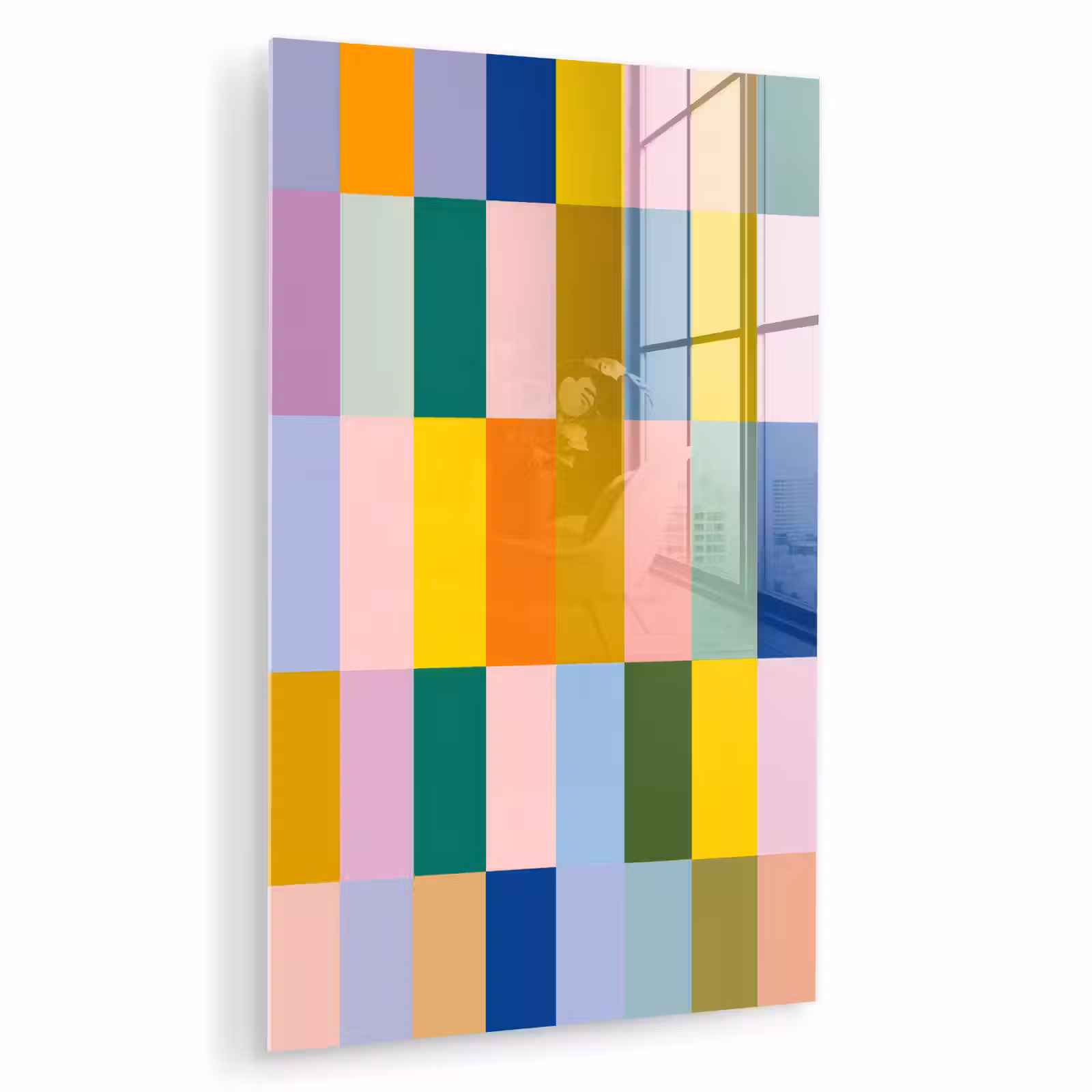Glas schilderij - Stroken - Blauw - Patroon - Abstract — 1