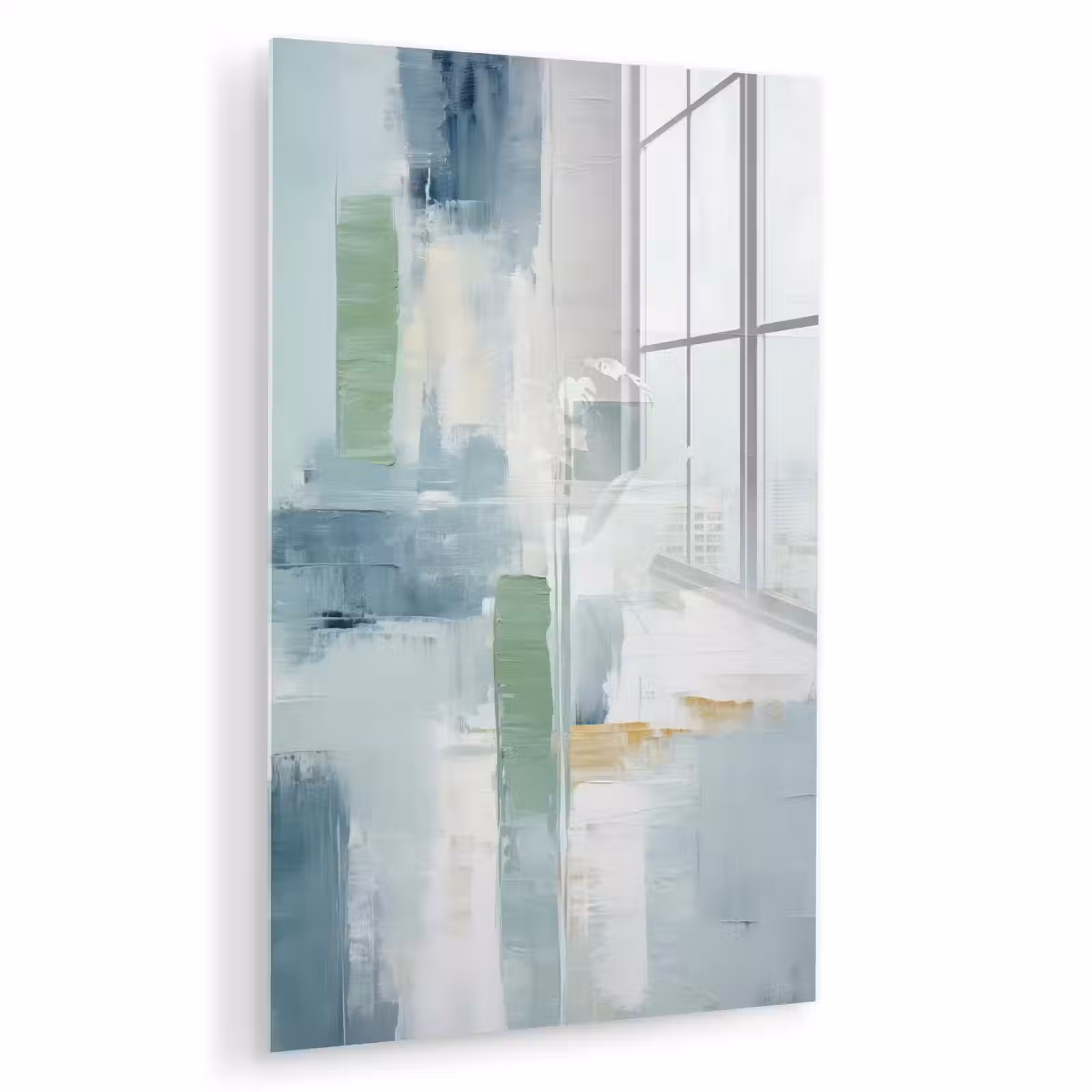 Glas schilderij - Verf - Moderne kunst - Abstract - Grijs — 1