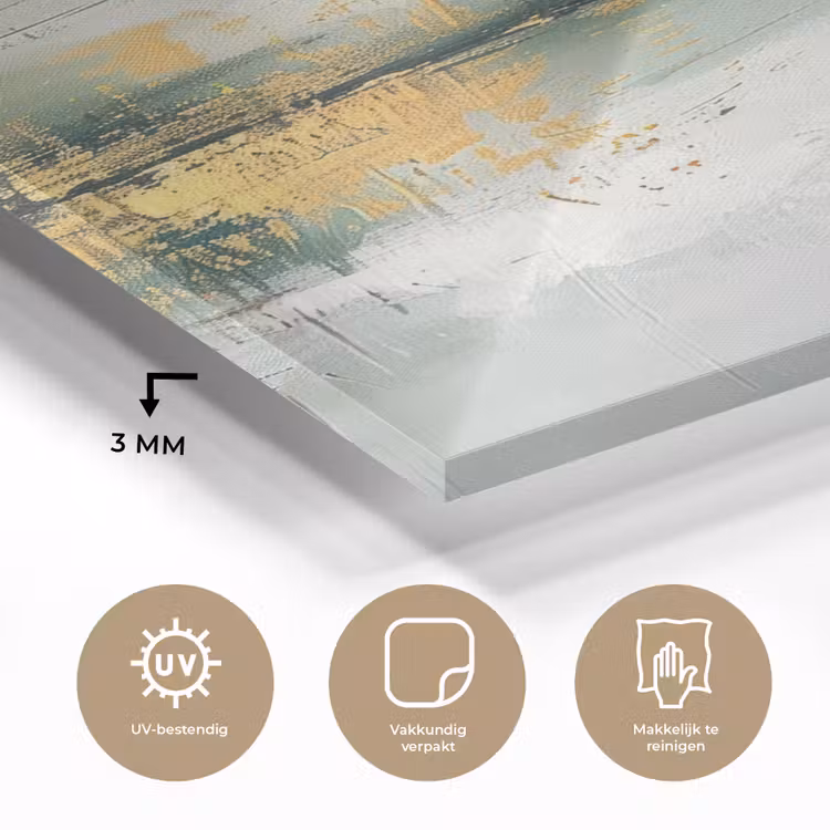 Glas schilderij - Groen - Modern - Abstract - Goud — 3