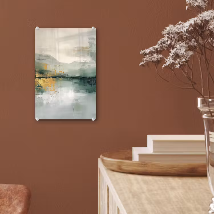 Glas schilderij - Groen - Modern - Abstract - Goud — 6