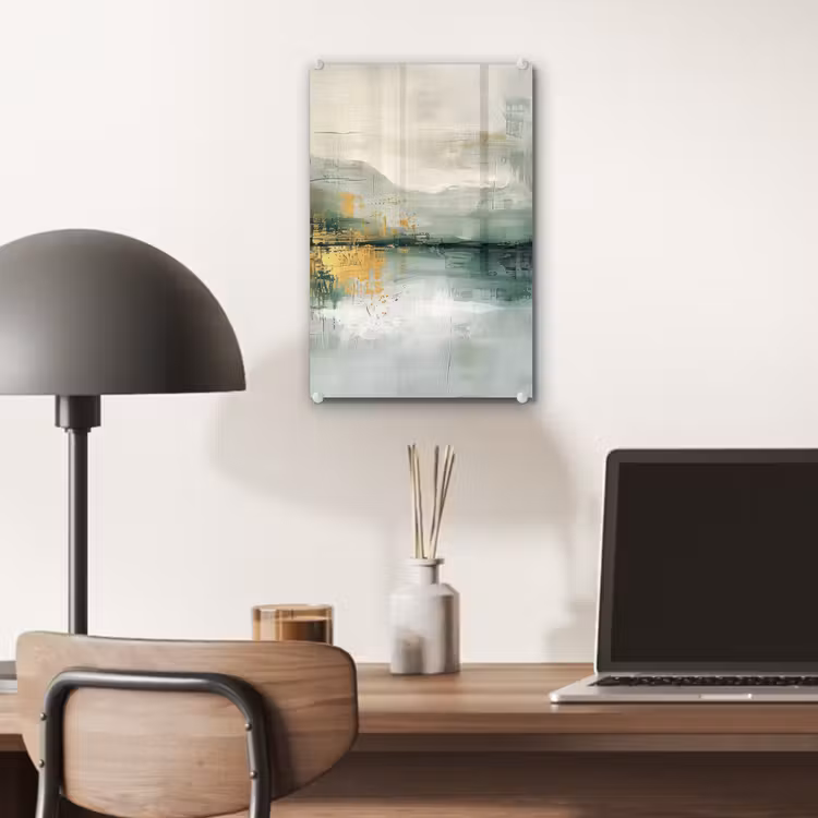 Glas schilderij - Groen - Modern - Abstract - Goud — 7