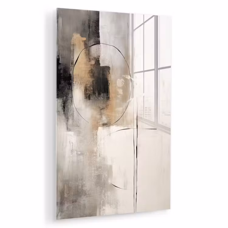 Glas schilderij - Kunst - Abstract - Grijs - Industrieel — 1