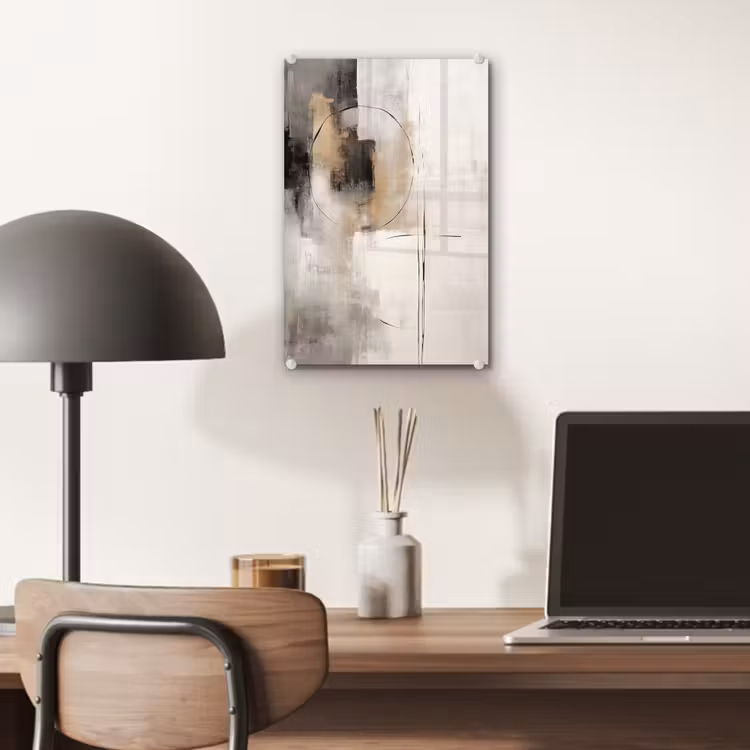 Glas schilderij - Kunst - Abstract - Grijs - Industrieel — 7
