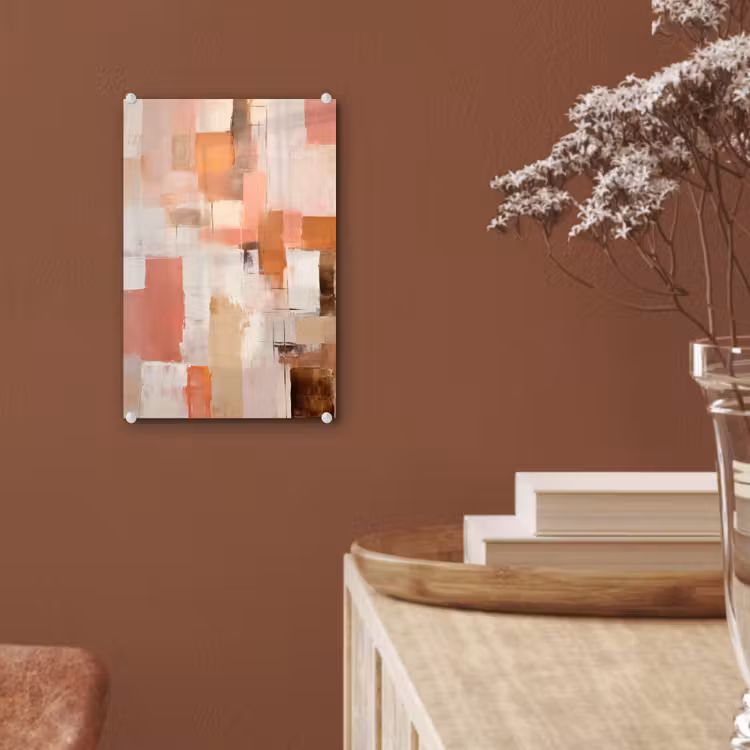 Glas schilderij - Kunst - Roze - Abstract — 6