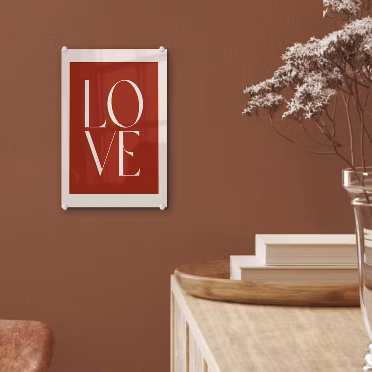 Glas schilderij - Love - Rood - Minimalistisch — 6