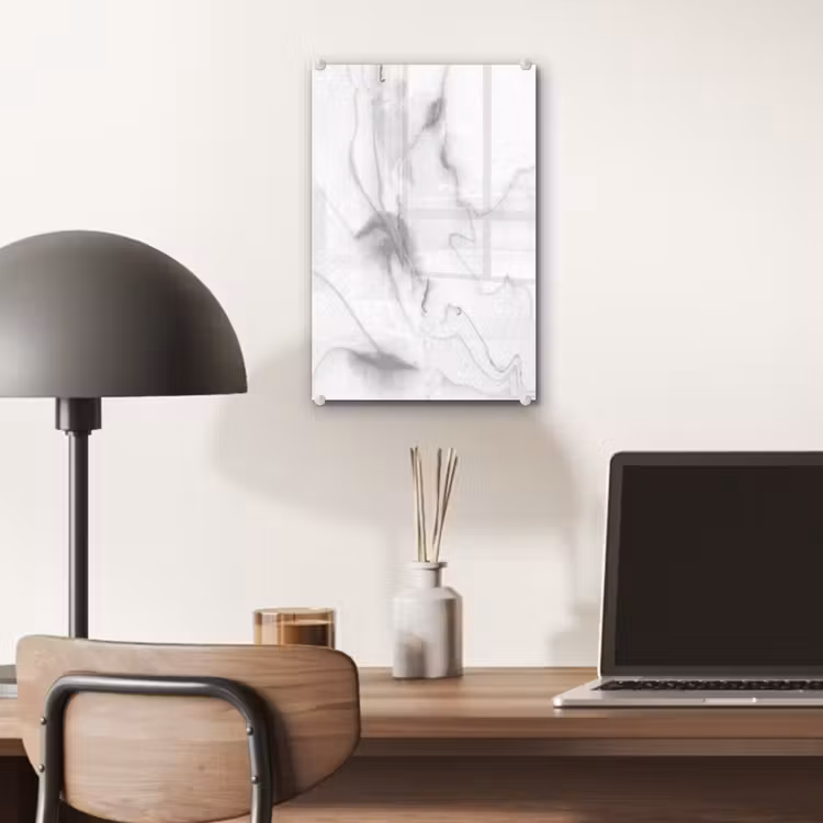 Glas schilderij - Marmer - Grijs - Wit - Abstract - Marmerlook — 6