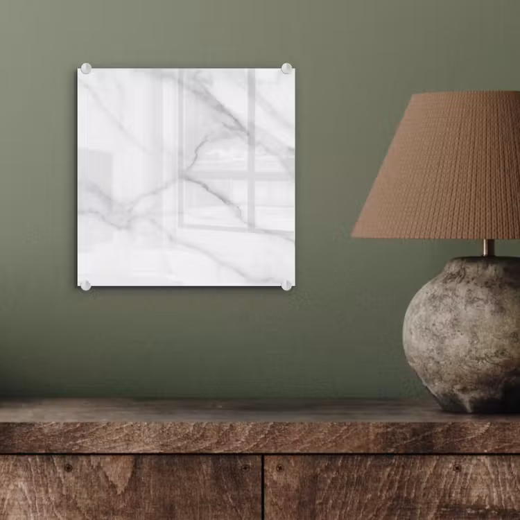 Glas schilderij - Marmer - Structuur - Wit - Grijs - Steen - Marmerlook — 3
