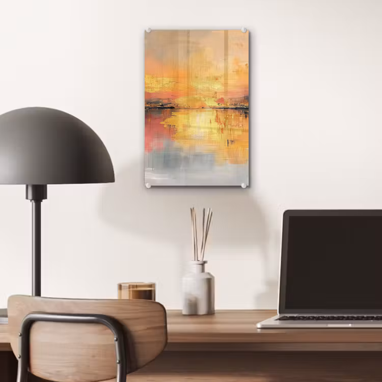 Glas schilderij - Modern - Abstract - Goud - Roze — 7