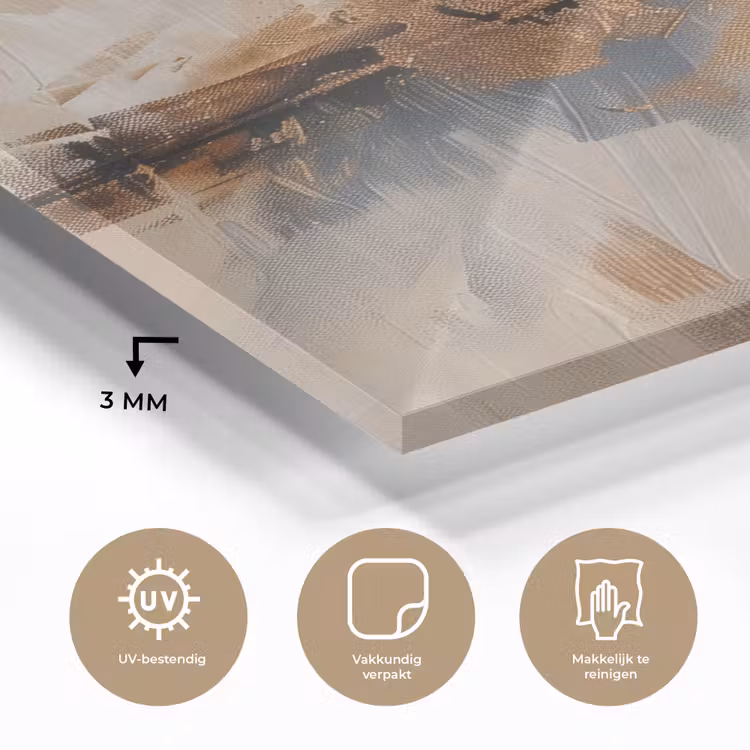 Glas schilderij - Modern - Bruin - Abstract - Beige — 3