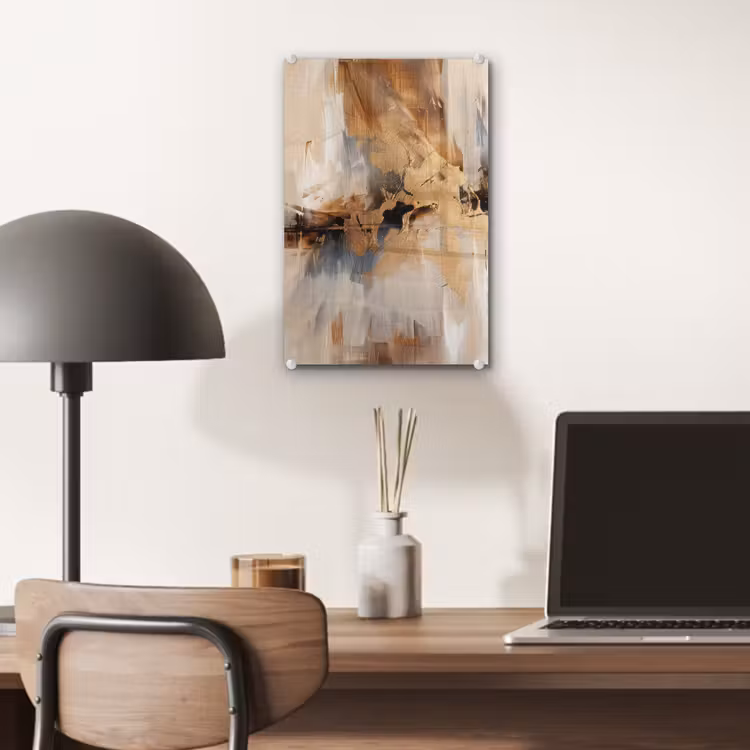 Glas schilderij - Modern - Bruin - Abstract - Beige — 7